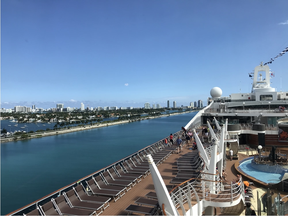 View from cruise ship at the Port of Miami