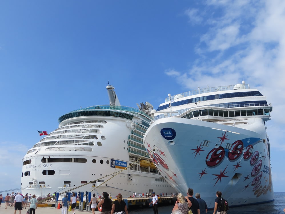 Ships docked in Cozumel