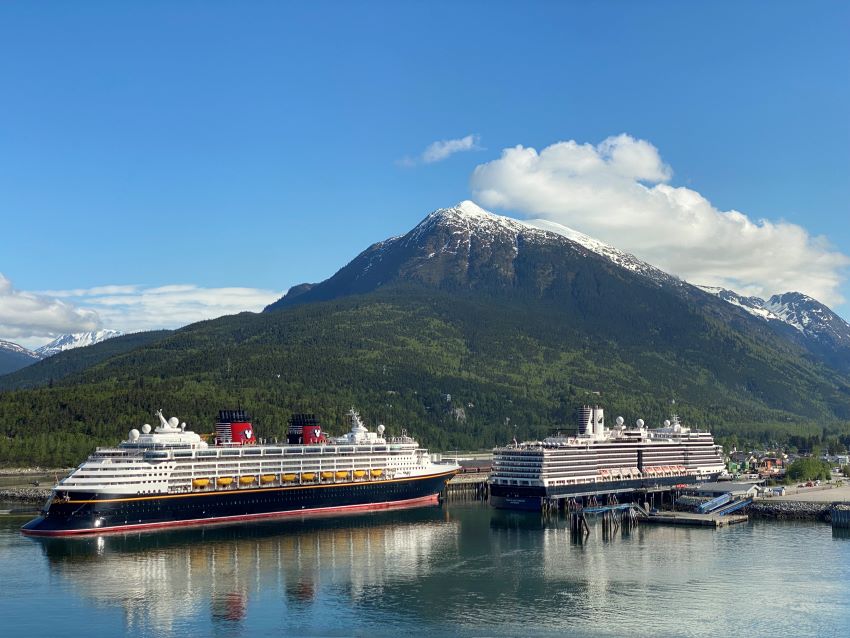 Cruise ships docked in Skagway, Alaska