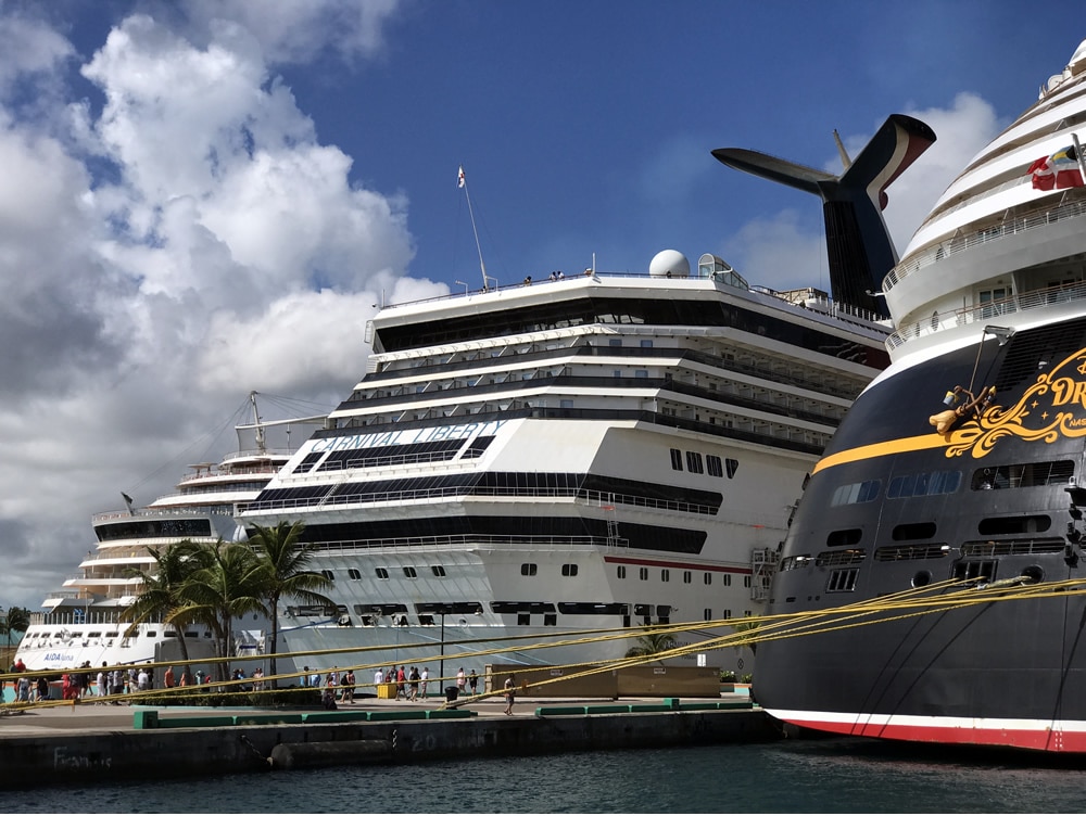 Ships waiting in port to sail again