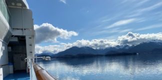 Alaska Cruise Live Blog (Day 3): Sitka, Stunning Peaks, and Skydiving Cruise ship arriving in Sitka
