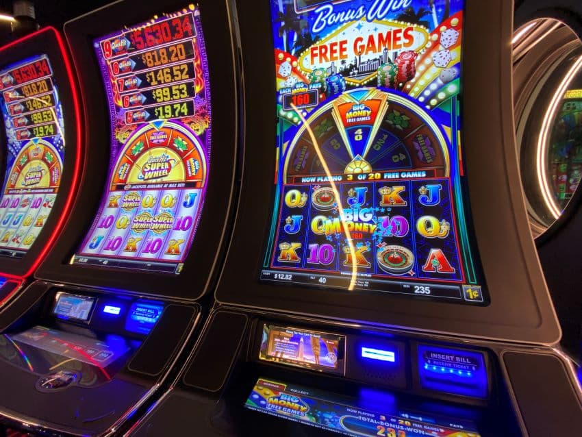 Slot machines played on a cruise ship.