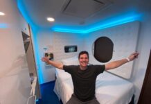 I Stayed 7 Days in One of the Tiniest Cruise Cabins You’ll Ever See… Here’s What Shocked Me Selfie taken in a small cruise cabin