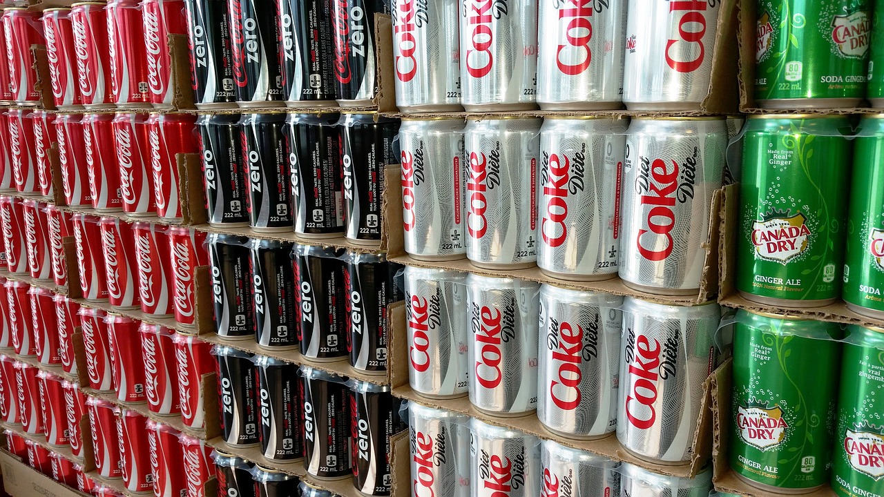 Wall of soda cans
