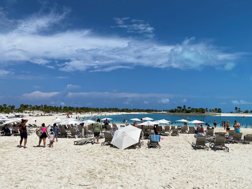 msc yacht club private beach