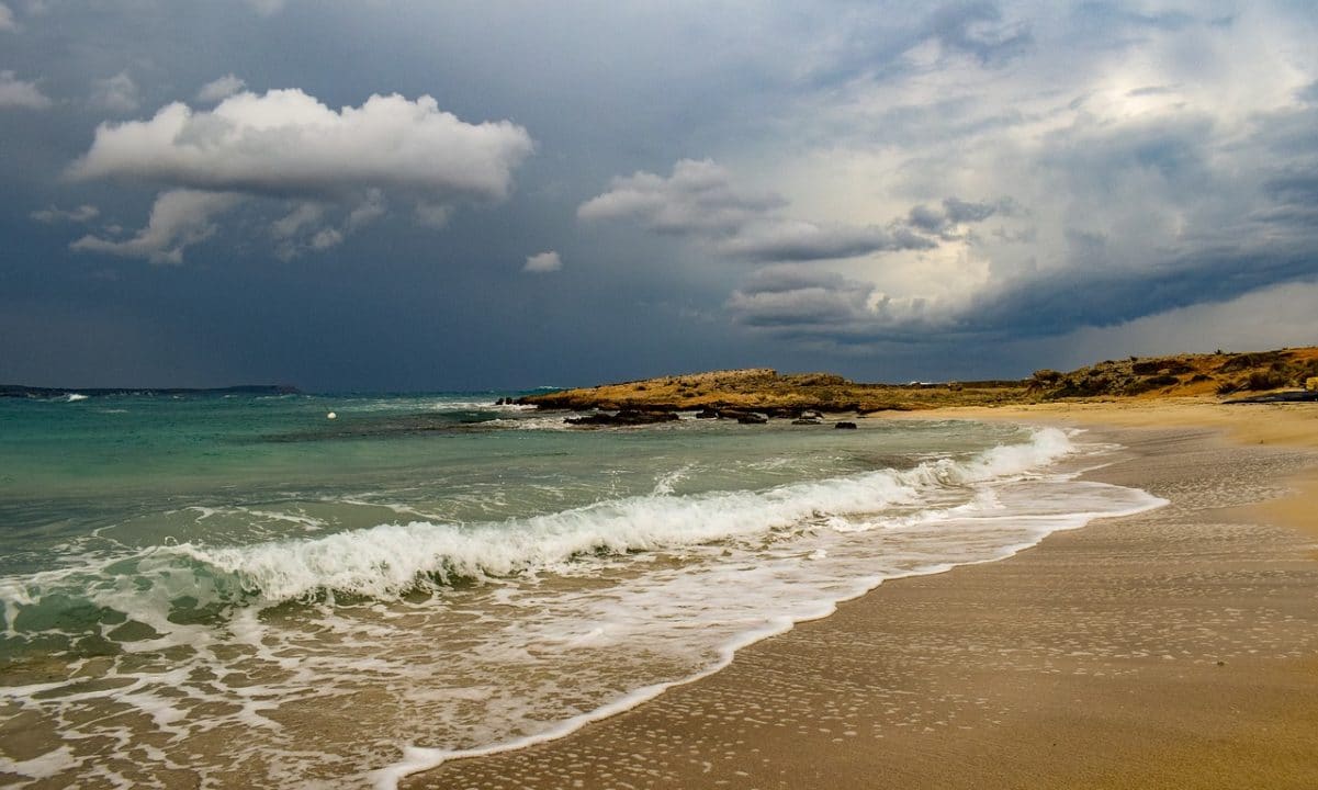 Stormy beach