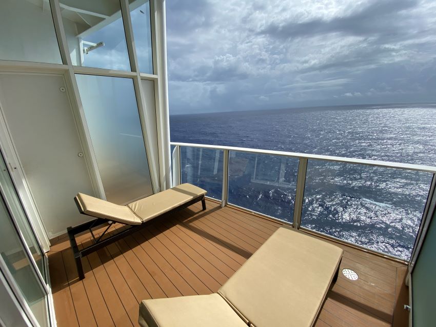 Suite balcony on a cruise