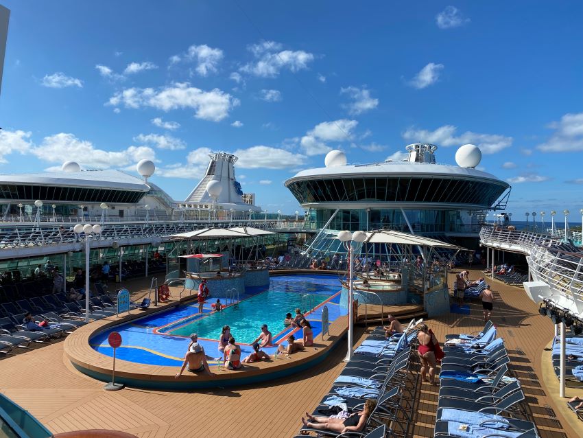 Pool deck on a cruise ship