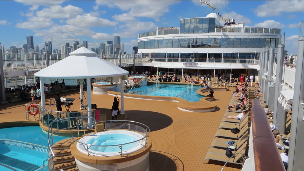 sunny pool deck