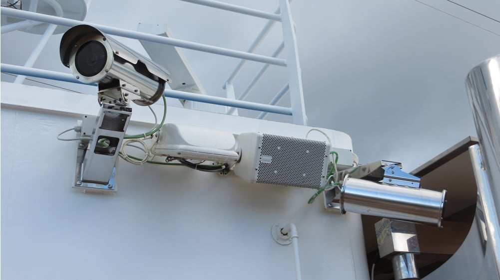 Surveillance camera on a cruise ship