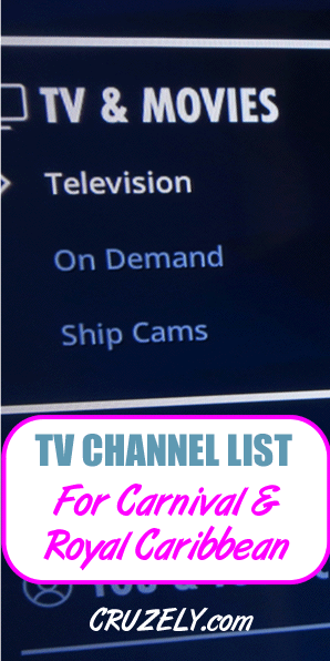 Carnival & Royal Caribbean Cruise TV Channels (Full Listing)