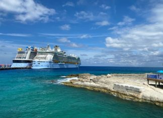 11 Wild Cruise Ship Facts Most People Don’t Know Two ships docked in CocoCay