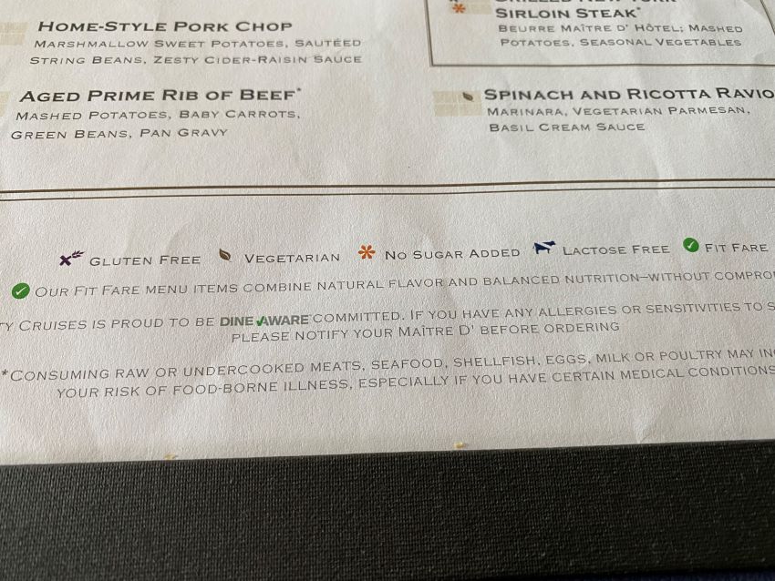 Diet menu options