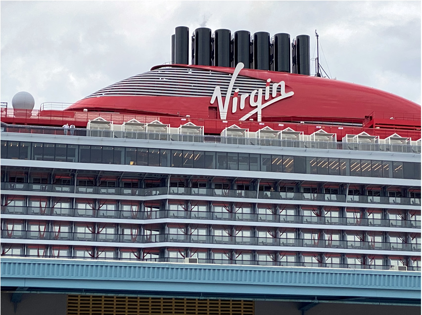 Virgin Voyages ship docked in Miami
