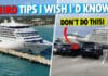 10 Weird Cruise Tips I Wish I Knew Before I Sailed Feature image showing a cruise ship with the text "Weird Tips I Wish I'd Known"