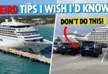 10 Weird Cruise Tips I Wish I Knew Before I Sailed Feature image showing a cruise ship with the text "Weird Tips I Wish I'd Known"