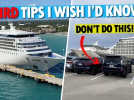 10 Weird Cruise Tips I Wish I Knew Before I Sailed Feature image showing a cruise ship with the text "Weird Tips I Wish I'd Known"
